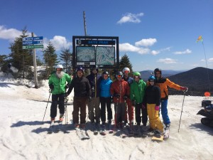 The staff from Peak Performance Ski Shop, peakskishop.com and raceskishop.com skiing together at Killington Resort