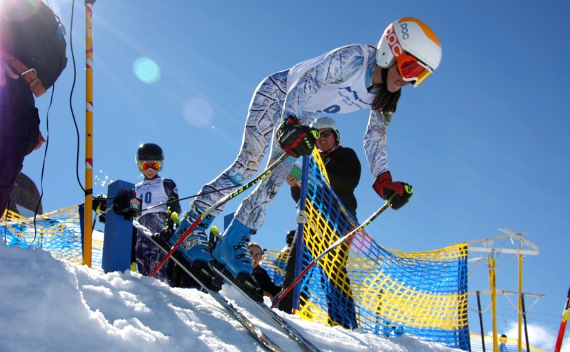One of the advantages of junior ski racing for Penelope Hughes of Australia was placing 6th in the National Childrens Championship Giant Slalom 2014