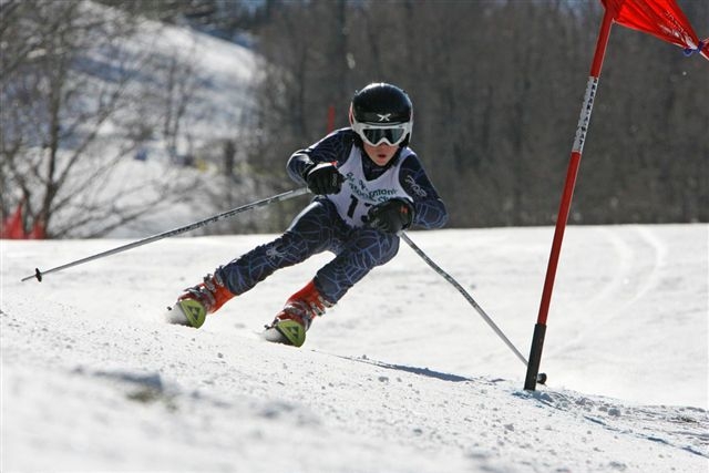 KMS athlete Paul F. races on new junior race skis